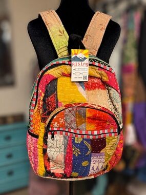 Rising Patchwork Quilted Backpack - Multicolor